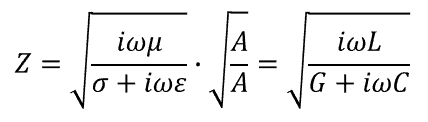 Wave impedance in terms of circuit theory parameters